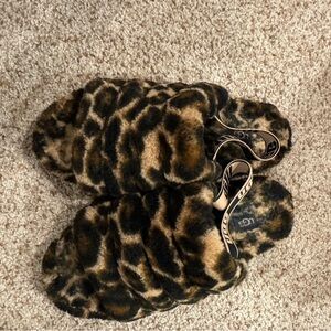 UGG Animal Print Fuzzy Slippers 10